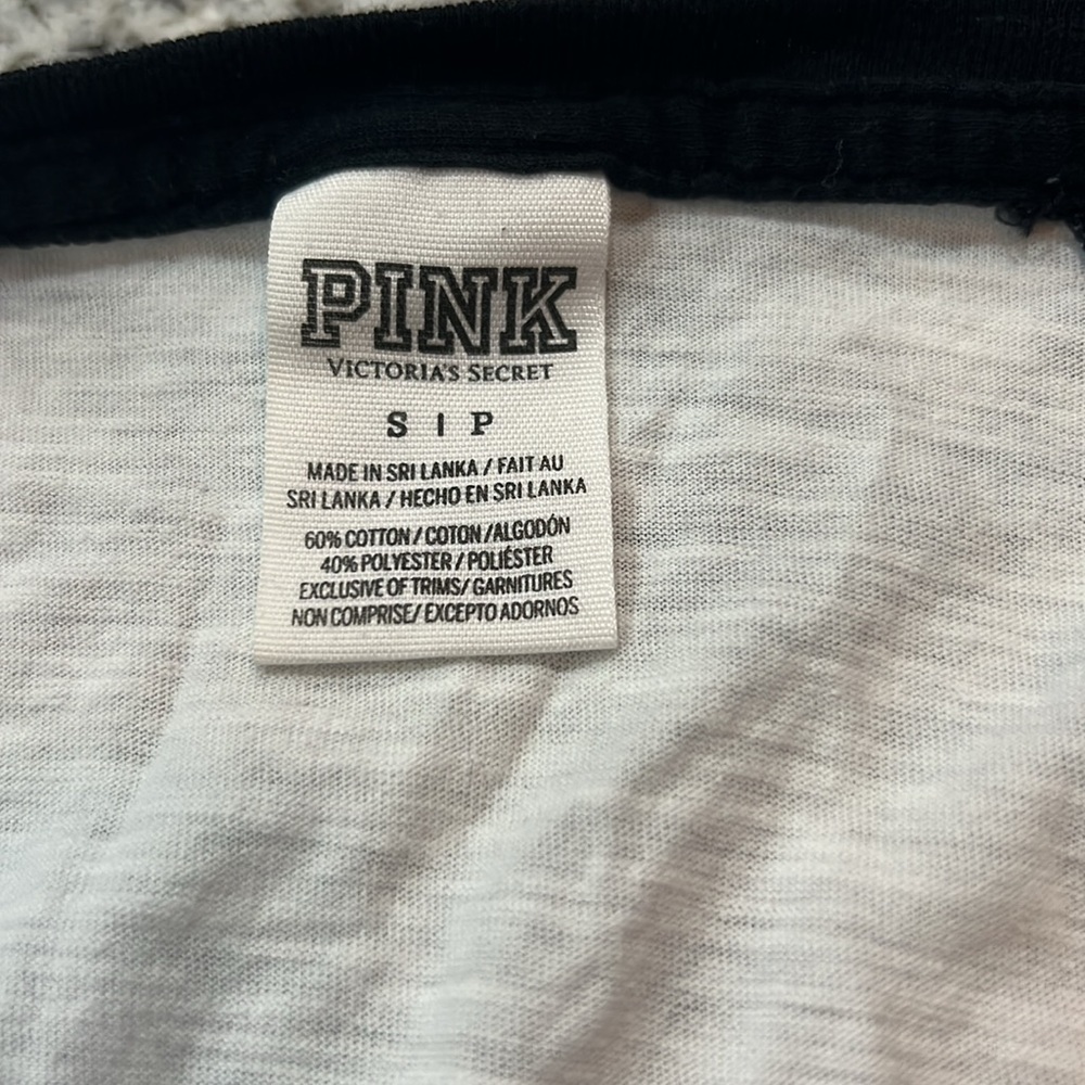 Pink VS Victoria Secret Long Sleeve Shirt Black White Vintage Small Bundle Y2K - Picture 4 of 7